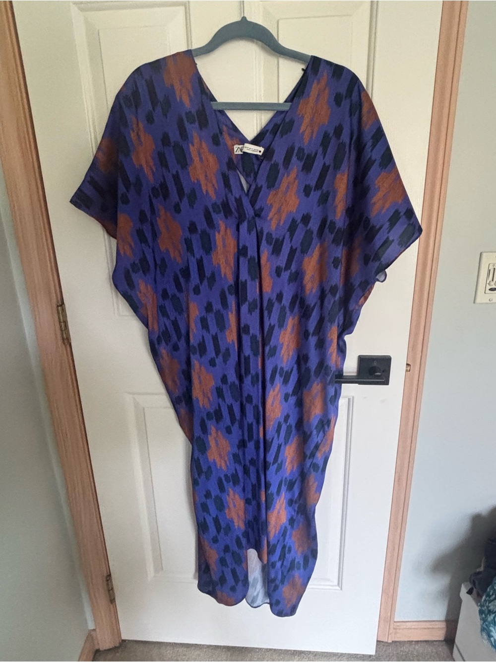 Zara Purple, Brown & Black Printed Maxi Dress
